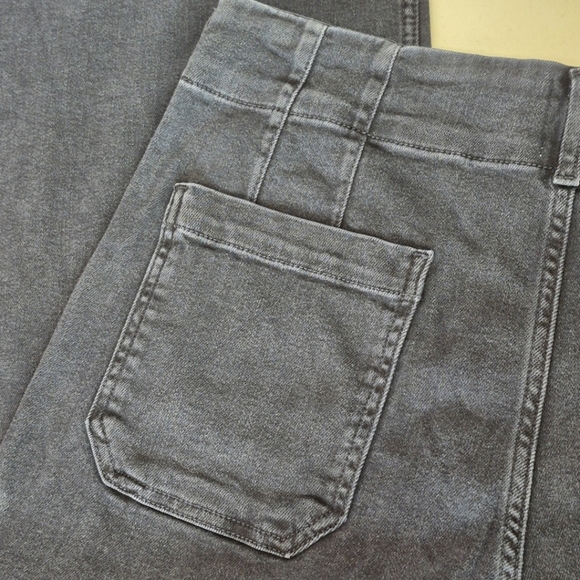 Mauve The Colette Denim High-Rise Cropped Wide-Leg Jeans  Wash Black - Size 31P - Picture 13 of 16